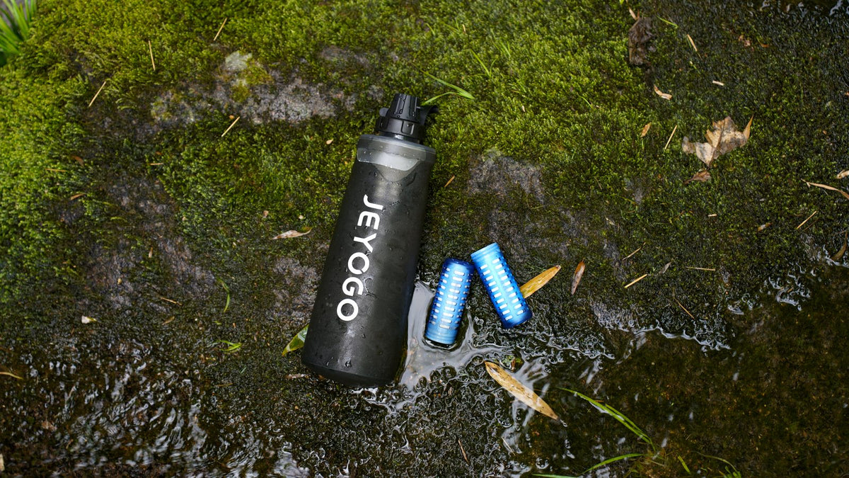 JEYOGO collapsible filter bottle with replacement cartridges