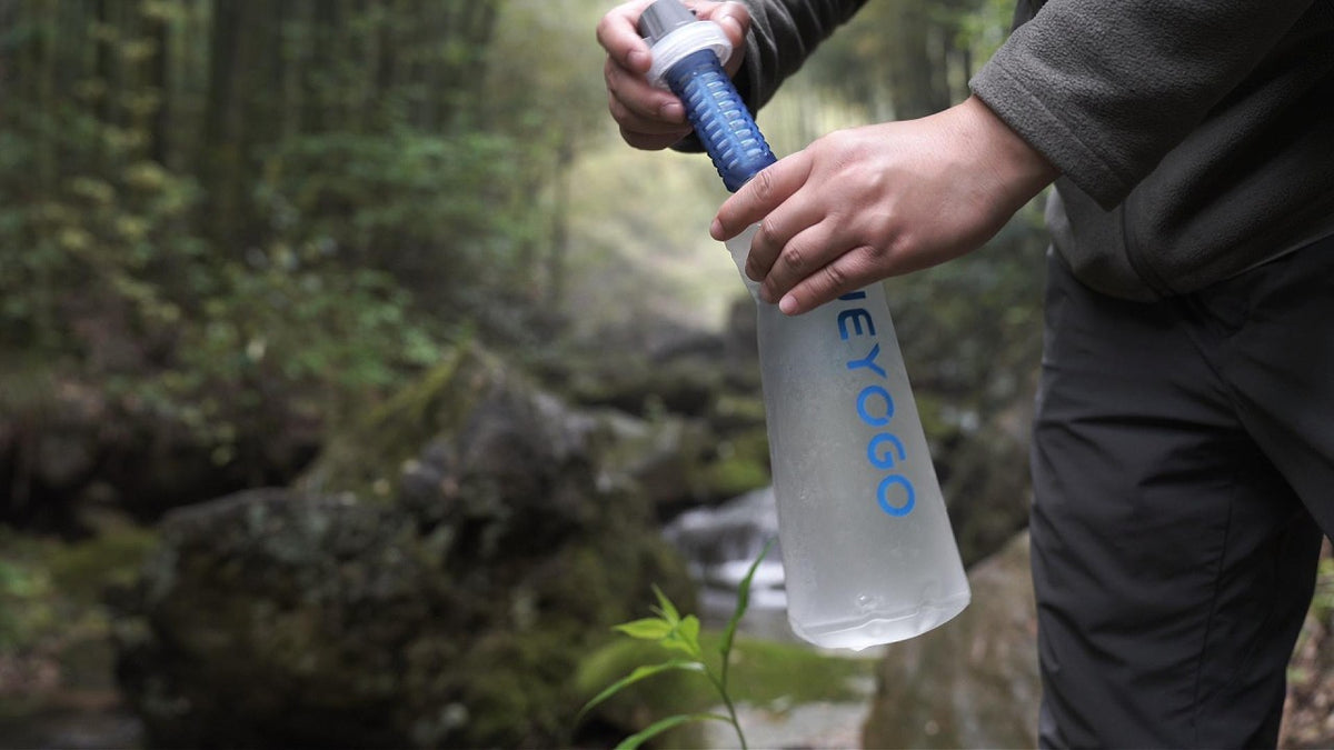 JEYOGO collapsible water filter bottle instructions video