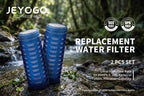 JEYOGO Replacement Filter Cartridges 2-Pack for Collapsible Filter Bottle