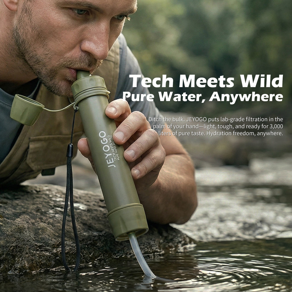 JEYOGO Water Filter Straw - Personal Portable Water Purifier for Hikin