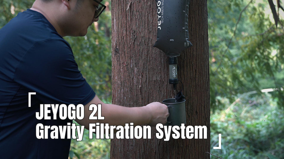 JEYOGO 2L Squeeze & Gravity Water Filter System demonstration