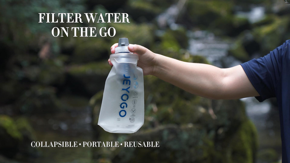 JEYOGO White Collapsible Water Filter Bottle Product Video